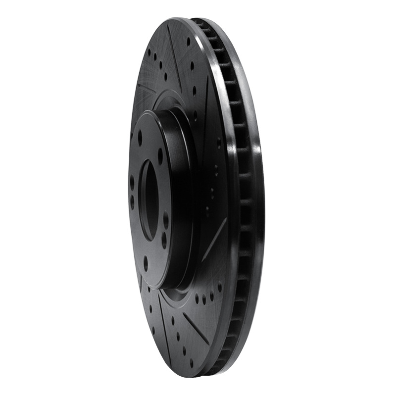 Hyundai XG350 Brake Rotor (1) - Front Right - R1 Concepts - Drilled & Slotted - Black - `04-`11